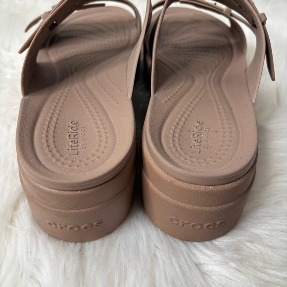 Crocs Women's Brooklyn Buckle Low Wedge, Platform Sandals - Picture 3 of 7